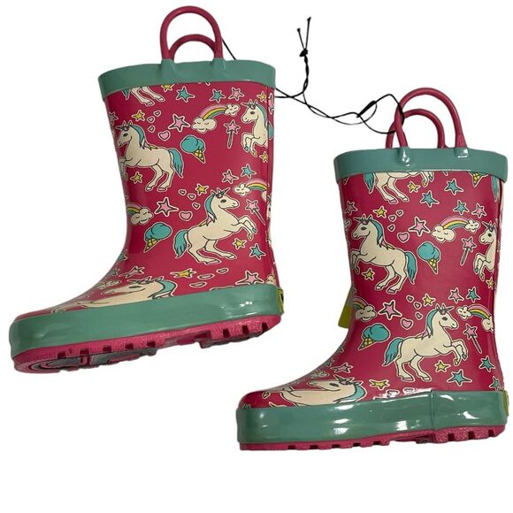 NWT Western Chief Girls Fuchsia Pink Sweet Unicorn Rain Boots‎ Size 7/8 Shoes - Picture 3 of 7